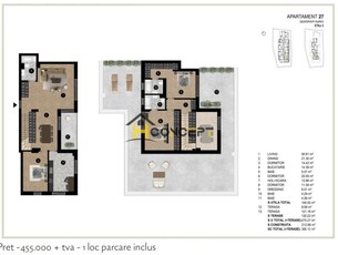 Apartament 4 camere Duplex cu terasa Lux 3 grupuri sanitare Libertatii Marriott