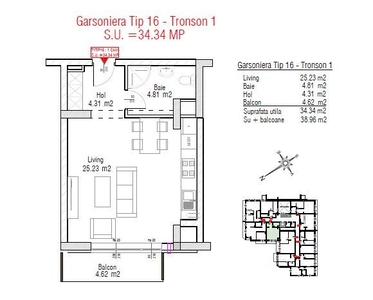 Apartament Ultralux de 2 camere, 55mp, etaj intermediar, balcon, zona