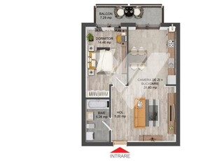 Apartament 2 camere 54 mp la cheie si parcare Pictor Brana Selimbar