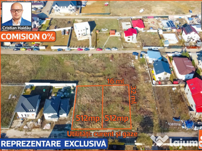 2 x Teren lot casa 512mp(16x32)|Intravilan|Construibil|Curen