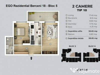 Nou - 2 Camere - Berceni 18 - Bloc 5