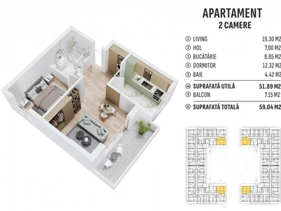 Apartament 2 camere Siena Residence, apartament 2 camere