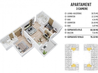 Apartament 3 camere Berceni apartament 3 camere