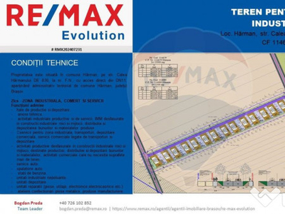 DE VÂNZARE|Teren Hărman INDUSTRIAL/Calea Harmanului(DE8...