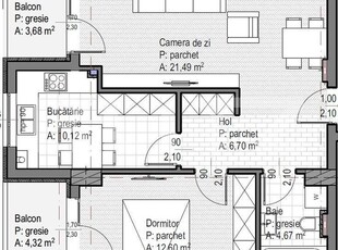 Apartament 2 camere finisat, 56 mp utili, 2 balcoane, etaj intermediar, Sopor!