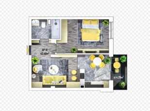 Apartament de 43.40 mp utili, ansamblu nou, zona Apahida