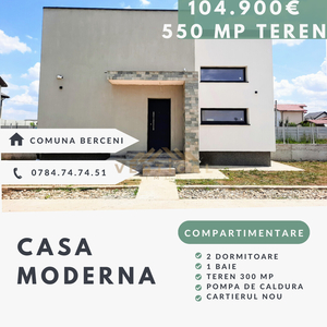 Casa 3 camere cu teren 550 mp- comuna Berceni