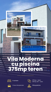 Comuna Berceni - Casa cu piscina - 4 camere 375mp teren