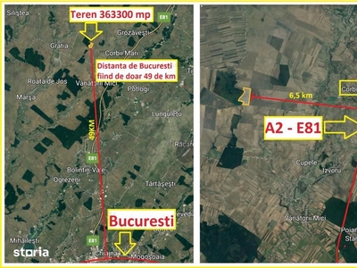 Teren 36,3 Ha | Dambovita - Vadu Stachii - Corbii Mari