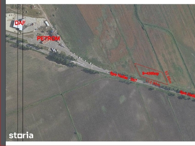 Teren 4532 mp front stradal 113 m la DN 7 Arad - Pecica langa Petrom