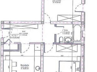 Apartament decomandat, etaj1, 60 mp, cu 2 camere, 2 balcoane, Apahida