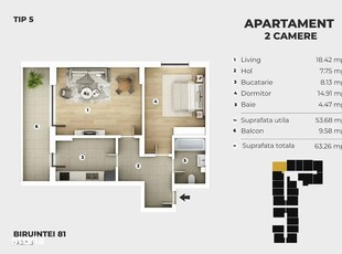 Apartament 2 camere