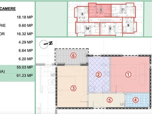 Apartament 2 camere Ilfov 2cam dec, et1,61mp, langaSTB