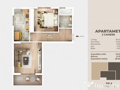 Apartament 2 camere Gura Putnei