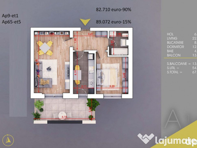 Apartament 2 camere cu terasa si parcare inclusa - COMISI...