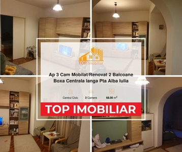 Ap 3 Cam Mobilat/Renovat 2 Balcoane Boxa Centrala langa Pta Alba Iulia