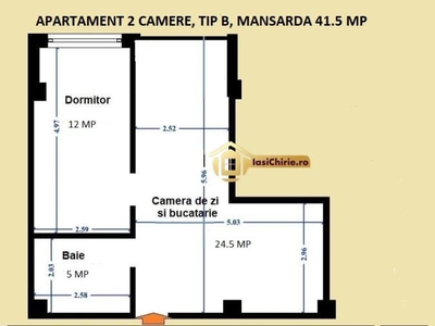 Apartament 2 camere, MANSARDA, Tip B, VISAN