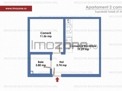 APARTAMENT 2 CAMERE - STUDIO, 37MPU, TINERETULUI NR. 85, TRATTORIA ROZ CAFE