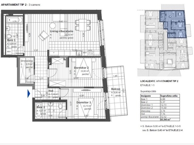 Apartament de 3 camere, etaj intermediar, semifinisat, zona Semicentrala