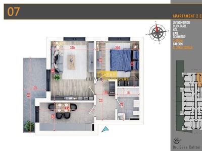 Theodor Pallady-Apartament decomandat 2 camere-Parcare Bonus