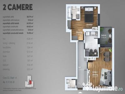Ap2 cam, finisat modern/premium, zona sector 4 Turnu Mag