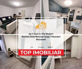 Ap 3 Cam in Vila Modern Mobilat/Utilat/Renovat langa Tribunalul Bucuresti