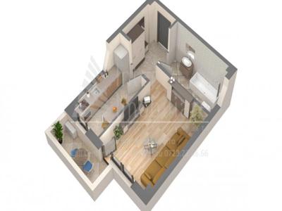 1 camera, decomandat, 41 mp, de vanzare apartament nou in zona Podu Ros, Dedeman, Cod 147843