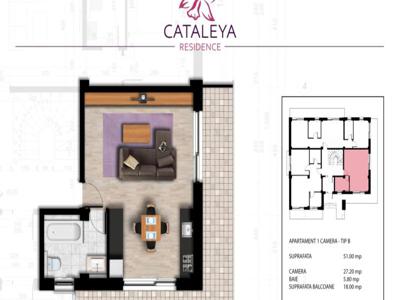 1 camera, decomandat, 51 mp, de vanzare apartament nou in zona Bucium, Hanul Trei Sarmale, Cod 141823