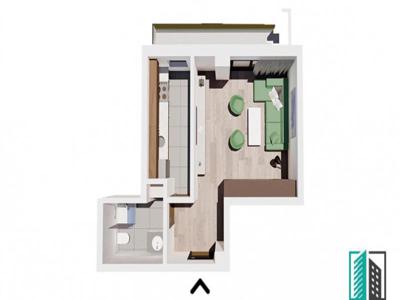 Apartament nou, 1 camera decomandat, 39 mp, Bucium, de vanzare, Visani, Cod 139181