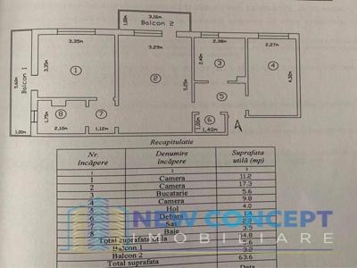 Apartament cu 3 camere de vanzare in zona Podu Ros