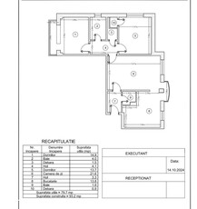 Apartament 3 camere, etaj 2, 2 bai, zona Centaur, suprafata utila 80mp