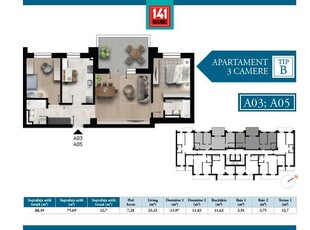 Apartament 3 camere, faza 4 Maniu 141, la 3 minute de Metrou Pacii