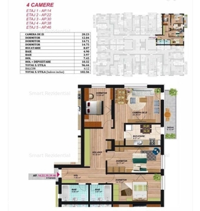 Apartament cu 2 camere, George Enescu, 2c-6998