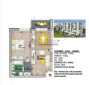 Apartament cu 2 camere la cheie