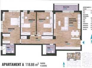 Apartament 119mp 4 camere, 2 parcari, zona OMV calea Turzii