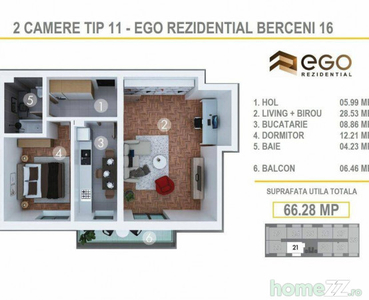 PROMO 2 Camere Tip 11 - EGO Berceni 16