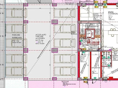 Zona Centrala chirie spatiu situat la parter bloc nou, 180 mp utili + 9 locuri parcare