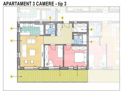 Apartament de 3 camere, 67mp utili, gradina 22mp, Calea Mold