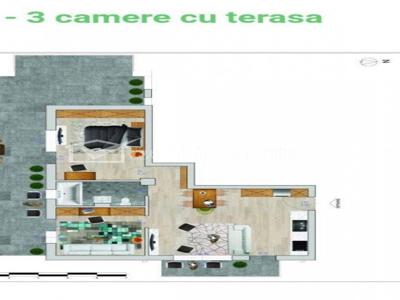 Apartament de vanzare 3 camere, bloc nou, zona deosebita, Floresti
