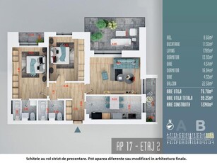 (AP.17/2/B) 3 camere Titan - Metrou 1 Decembrie 1918 - Estimobiliar