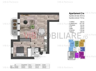 Apartament 2 camere tip 2 E - SUT 58,56 - Tineretului Park 2