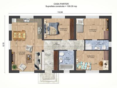 Vand proiect pentru o casa Parter, 1.099 Euro !