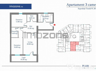 Apartament 3 Camere | 91 mp | Bloc Nou | Metrou Pacii / P...