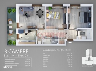 Apartament 3 camere la doar 91.900 Euro - Sector 4 - Arghezi Parc