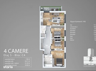 Apartament 4 camere Decomandat Grand Arena Sector 4