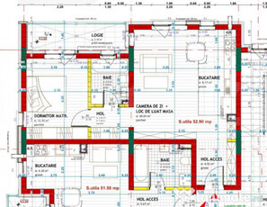 Apartament cu 2 camere, finisat, 53 mp utili, etaj I, zona E