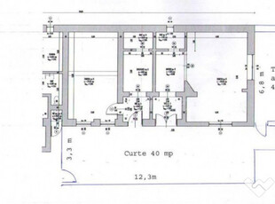 Apartament la curte comuna - central - 80 mp util - curte