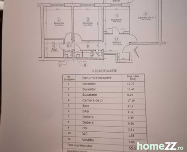 Apartament de 3 camere ( DECOMANDAT )- EROII REVOLUTIEI-B...