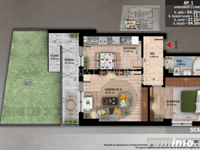 Apartament superb 2 camere cu gradina 27 mp Theodor Pallady Sector 3