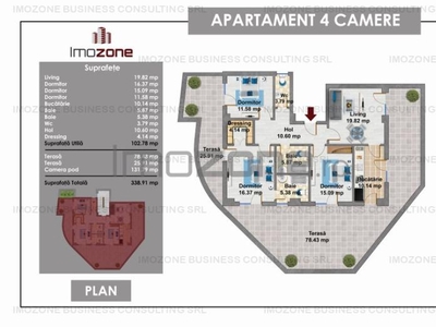 Penthouse 4 Camere, Zona De Case,Vedere Libera, Finalizat, Loc De Parcare Inclus